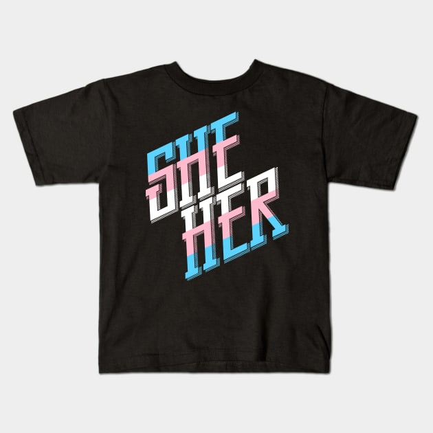 She/Her Trans Pride Kids T-Shirt by testamentcrux